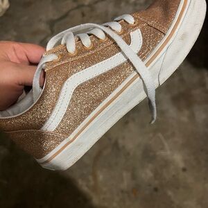 Vans Kids Sneakers in Glittery Gold and White